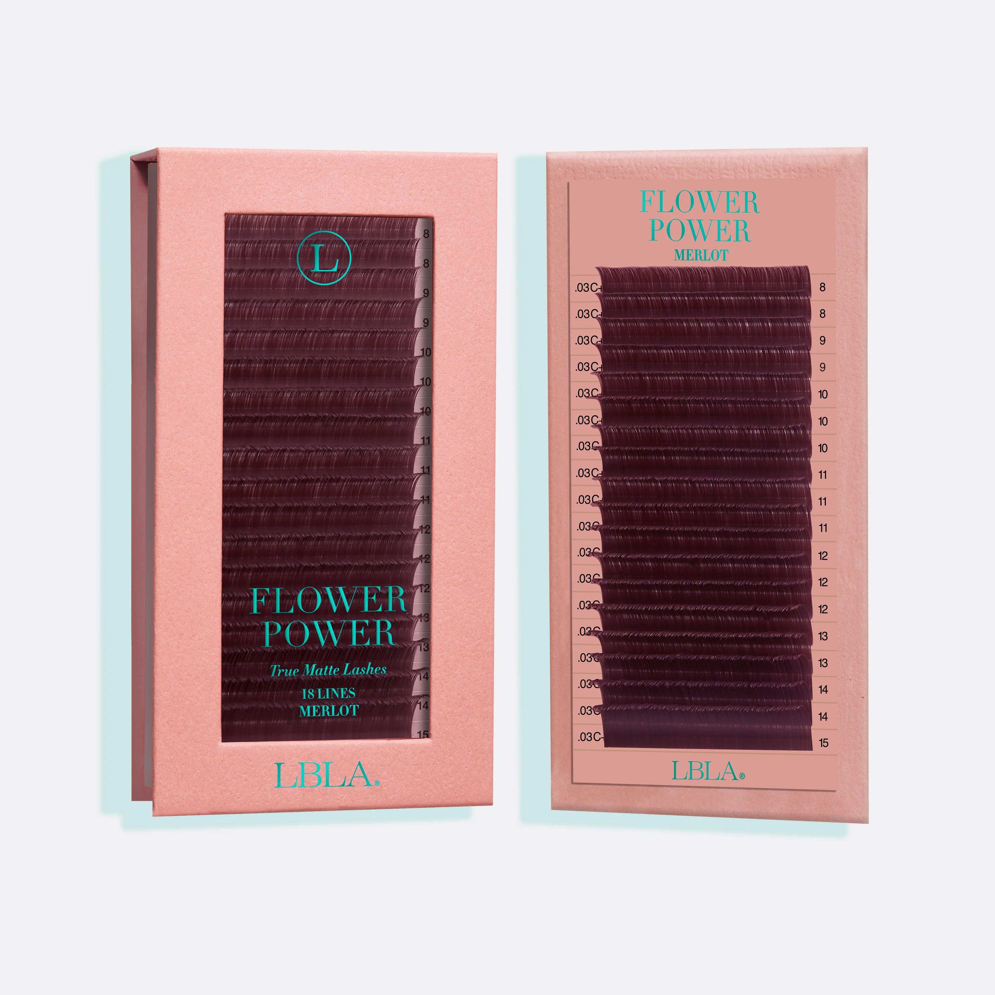 Flower Power True Matte Lashes 0.03mm - Merlot Burgundy Brown Lash Extensions image 1