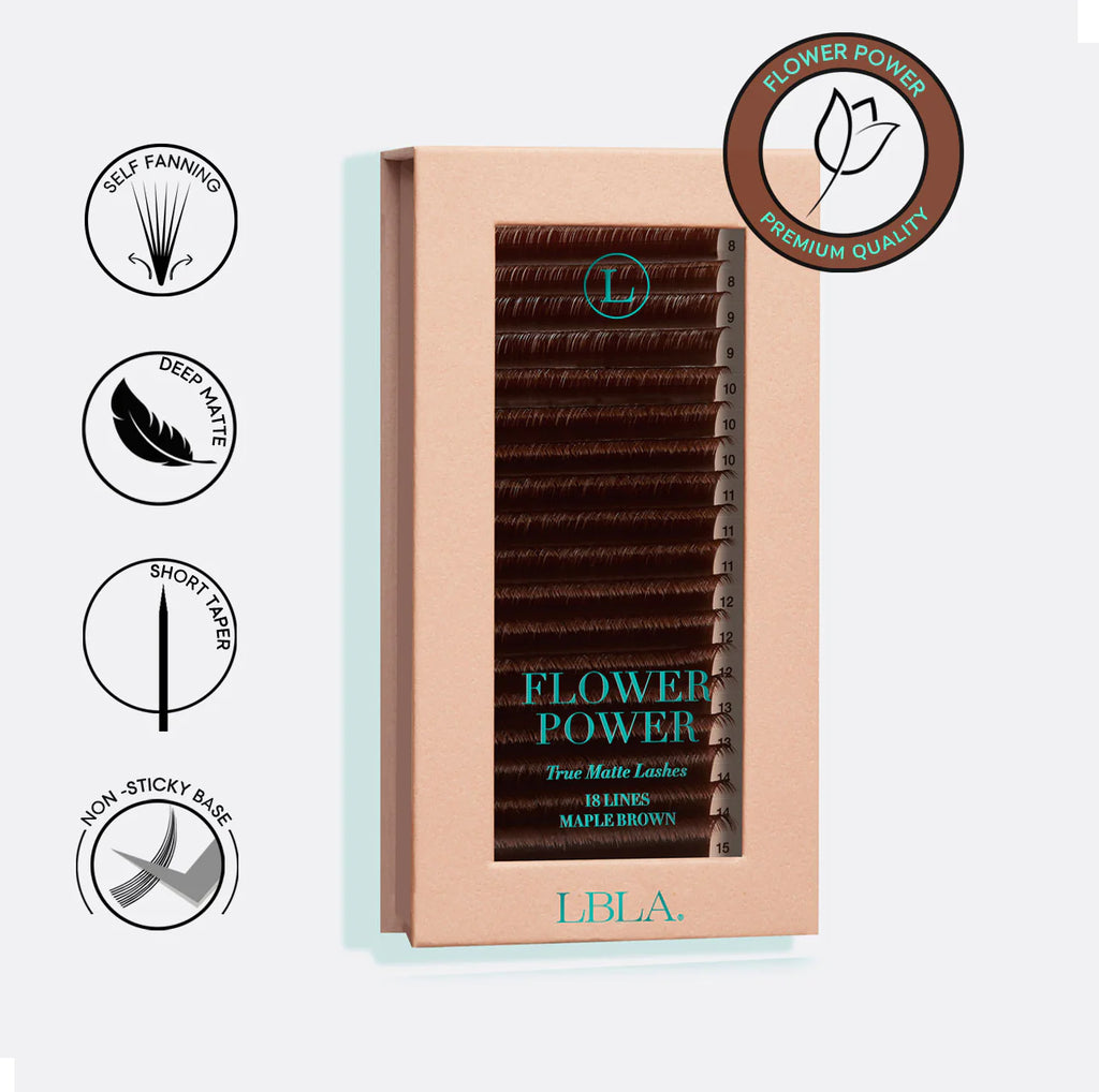 Flower Power True Matte Lashes 0.03mm - Maple Brown Individual Lash Extensions image 0