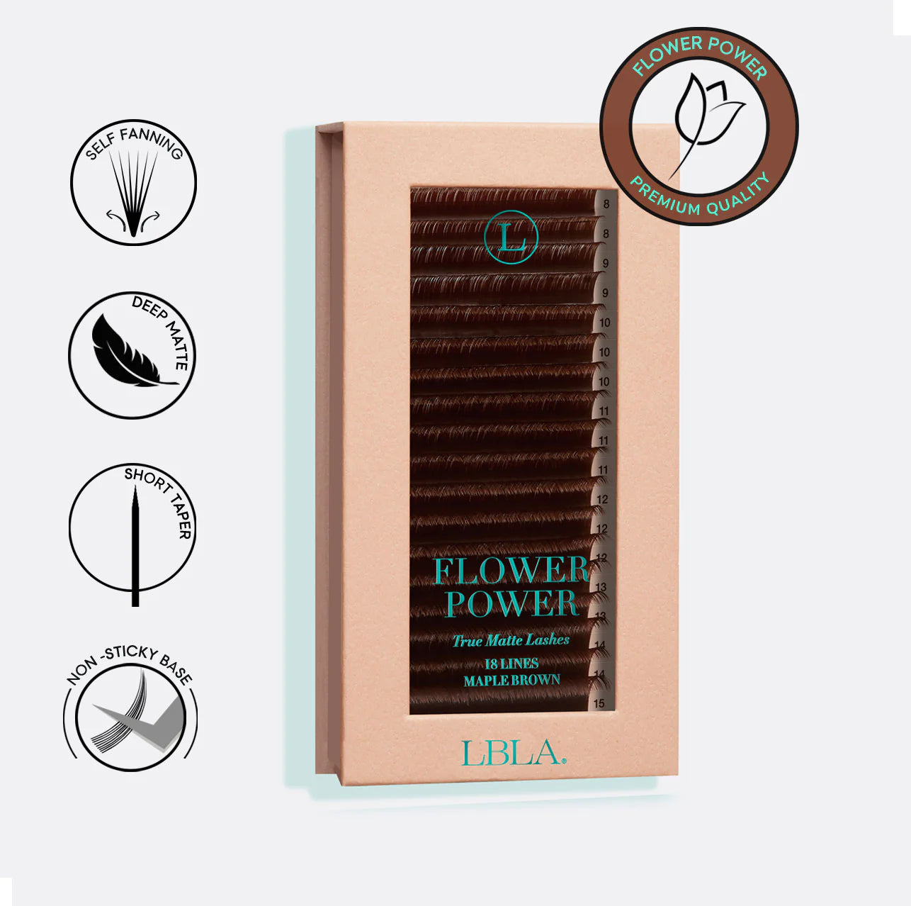 Flower Power True Matte Lashes 0.03mm - Maple Brown Individual Lash Extensions image 0