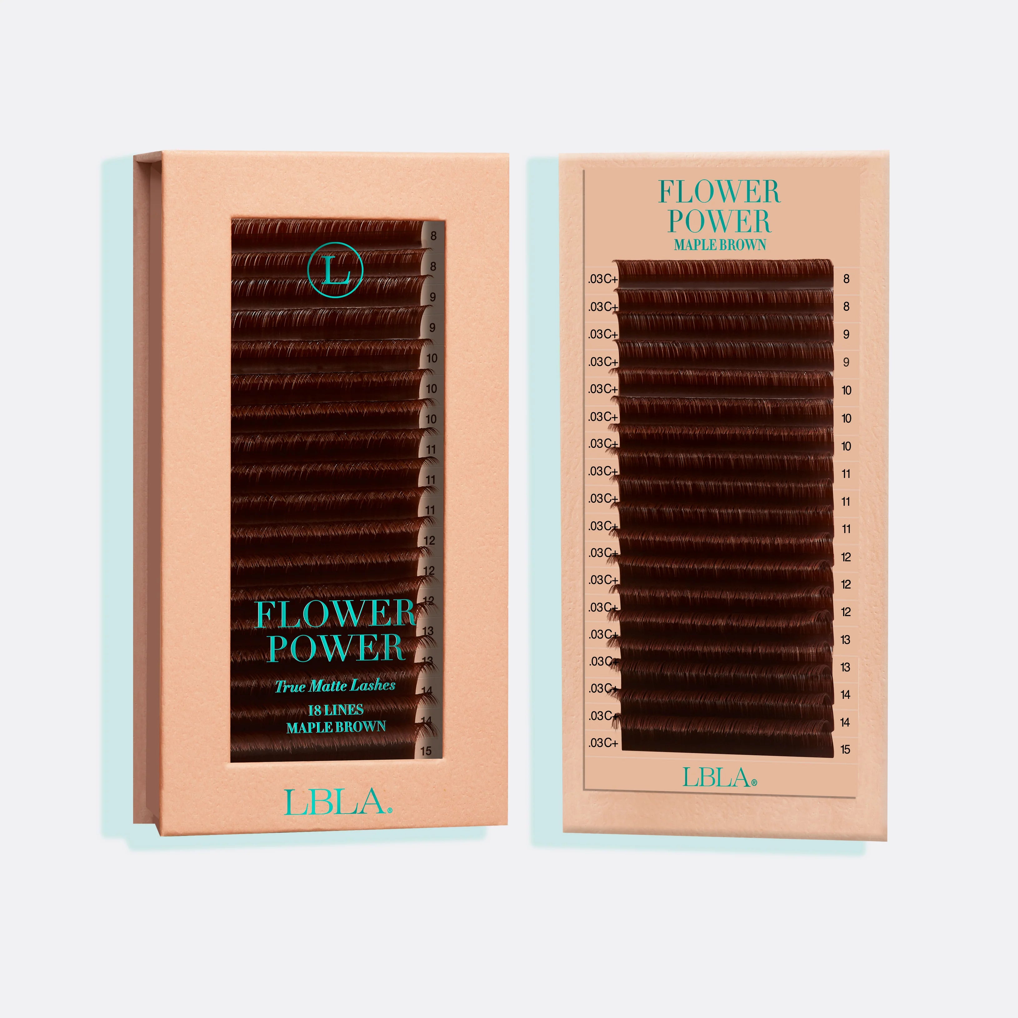 Flower Power True Matte Lashes 0.03mm - Maple Brown Individual Lash Extensions image 1